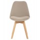 Καρέκλα "VEGAS" από ξύλο/ύφασμα σε χρώμα μπέζ 48x58x80