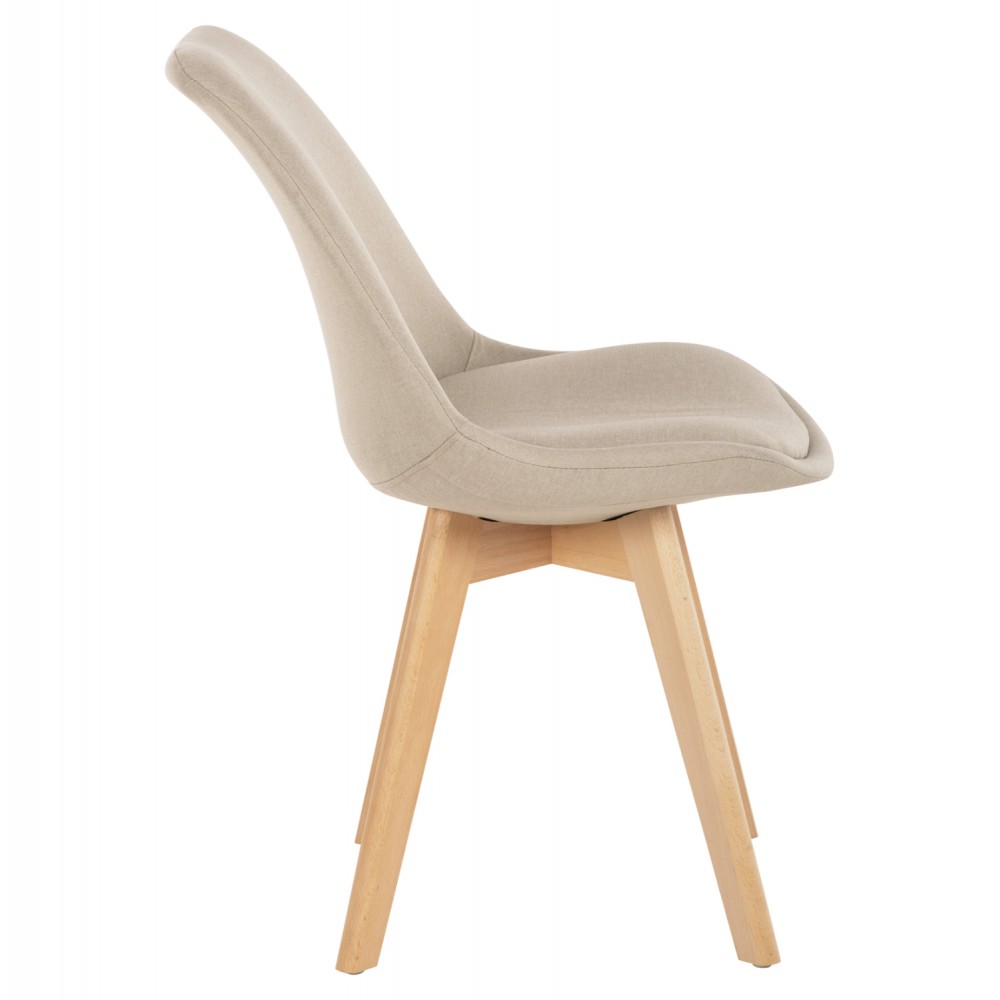 Καρέκλα "VEGAS" από ξύλο/ύφασμα σε χρώμα μπέζ 48x58x80