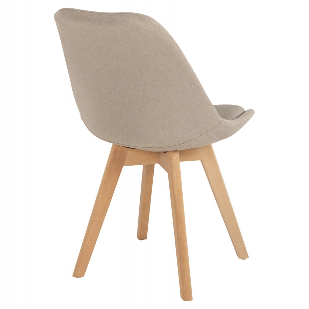 Καρέκλα "VEGAS" από ξύλο/ύφασμα σε χρώμα μπέζ 48x58x80