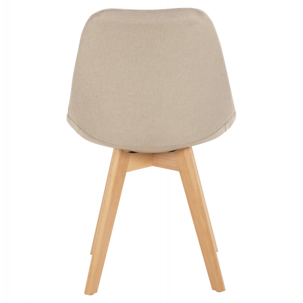 Καρέκλα "VEGAS" από ξύλο/ύφασμα σε χρώμα μπέζ 48x58x80