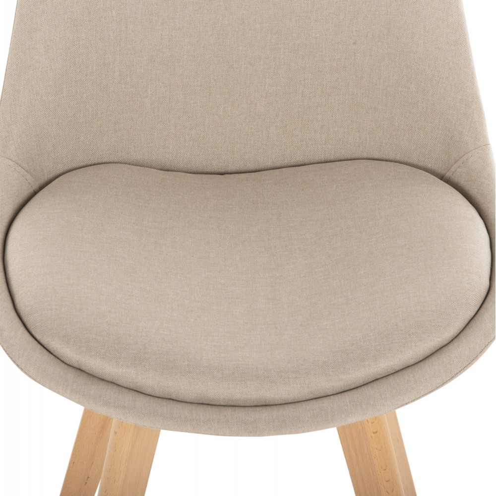 Καρέκλα "VEGAS" από ξύλο/ύφασμα σε χρώμα μπέζ 48x58x80