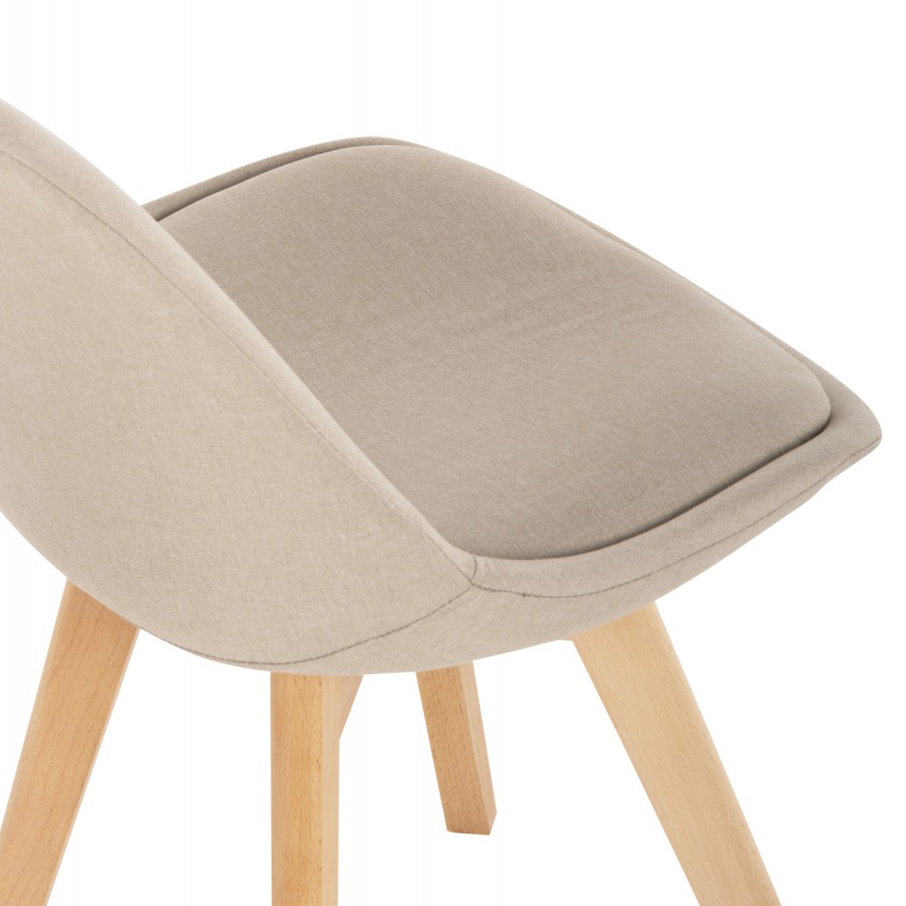 Καρέκλα "VEGAS" από ξύλο/ύφασμα σε χρώμα μπέζ 48x58x80