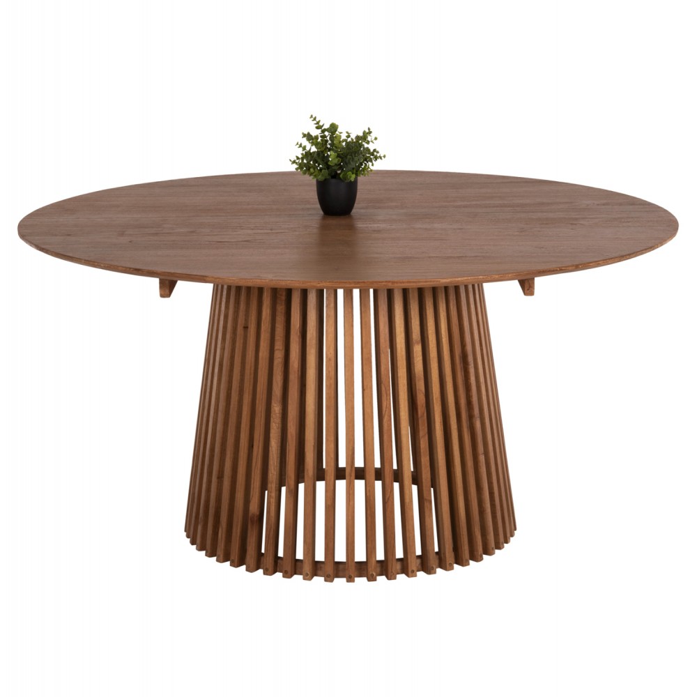 Τραπέζι τραπεζαρίας από ξύλο σε χρώμα φυσικό Φ150x78