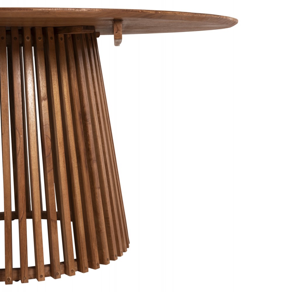 Τραπέζι τραπεζαρίας από ξύλο σε χρώμα φυσικό Φ150x78