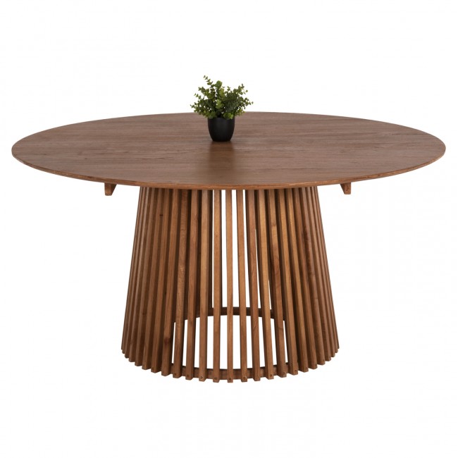 Τραπέζι τραπεζαρίας από ξύλο σε χρώμα φυσικό Φ150x78