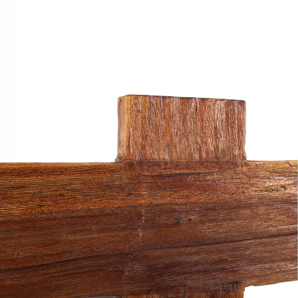 Καθρέπτης τοίχου από ξύλο σε χρώμα φυσικό 70x3x100