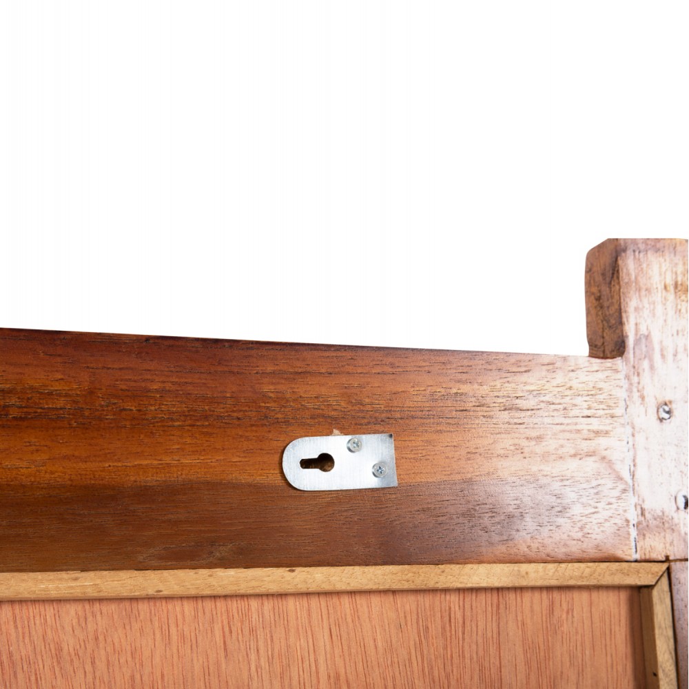 Καθρέπτης τοίχου από ξύλο σε χρώμα φυσικό 70x3x100