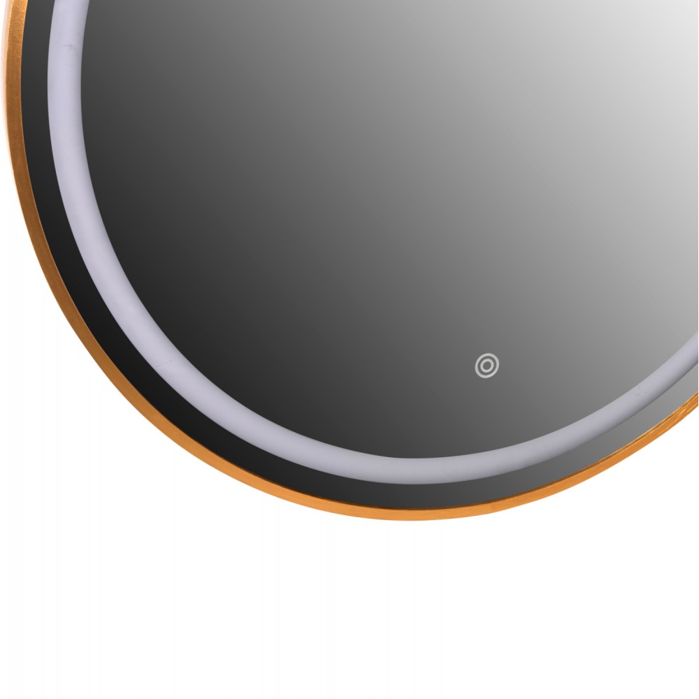 Καθρέπτης τοίχου με φωτισμό από αλουμίνιο σε χρώμα χρύσο Φ60x3