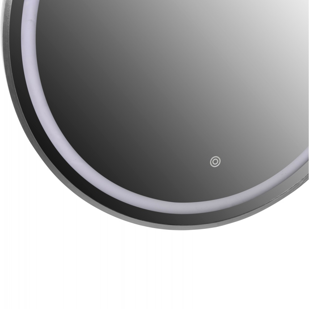 Καθρέπτης τοίχου με φωτισμό από αλουμίνιο σε χρώμα γκρί Φ60x3