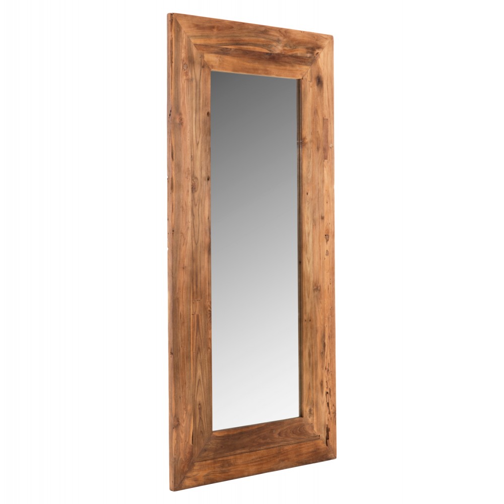 Καθρέπτης τοίχου "YORKSHIRE" από ξύλο σε χρώμα φυσικό 80x130