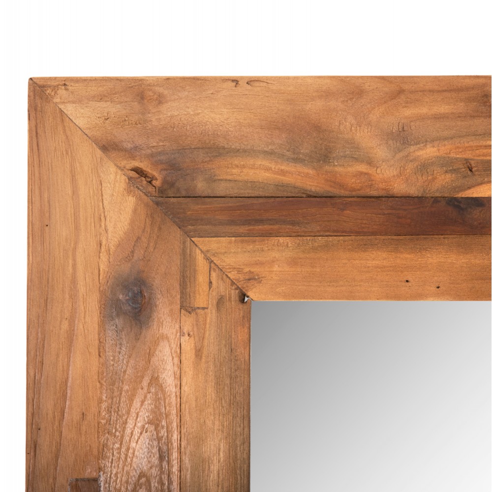 Καθρέπτης τοίχου "YORKSHIRE" από ξύλο σε χρώμα φυσικό 80x130