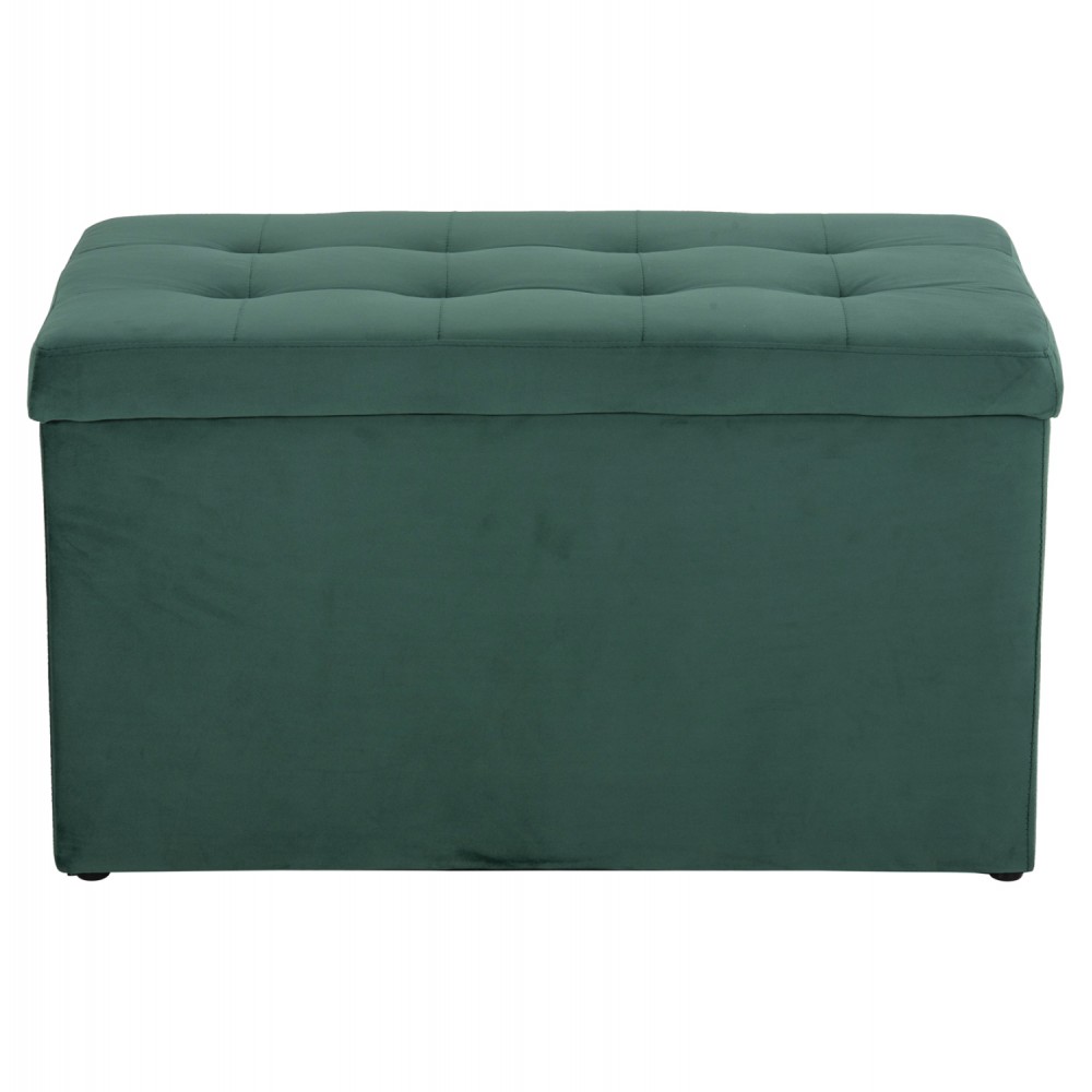 Σκαμπό-μπαούλο "PUNK" από βελούδο σε χρώμα κυπαρισσί 90x50x52