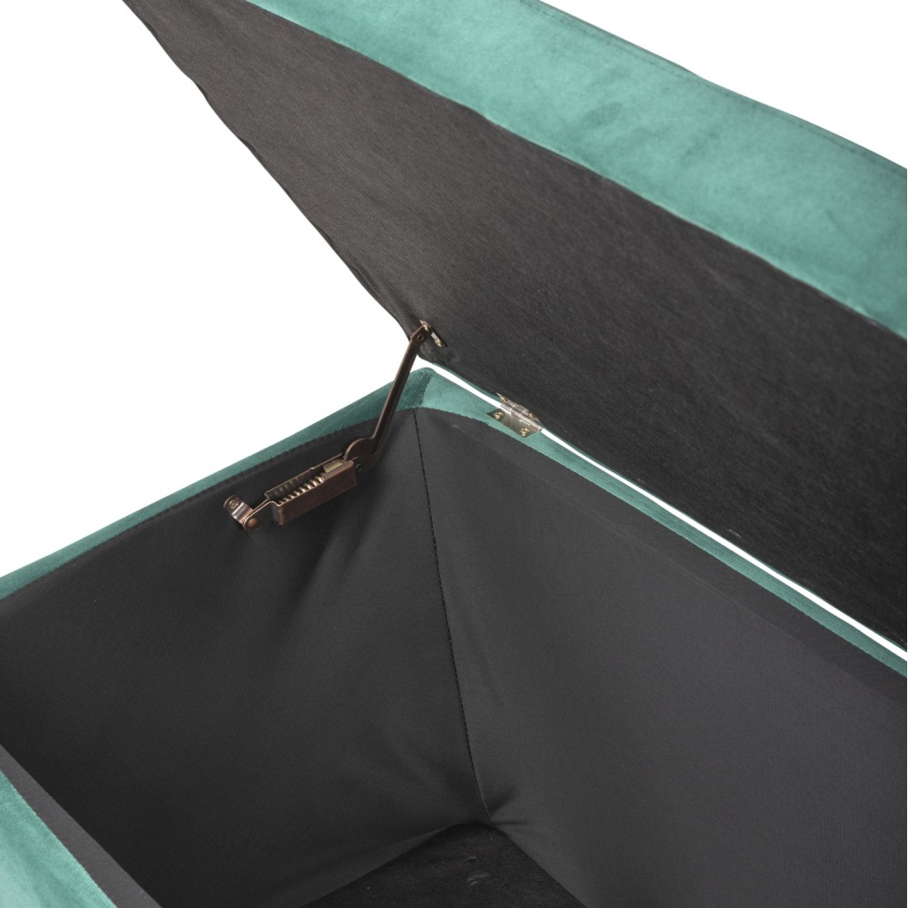 Σκαμπό-μπαούλο "PUNK" από βελούδο σε χρώμα κυπαρισσί 90x50x52