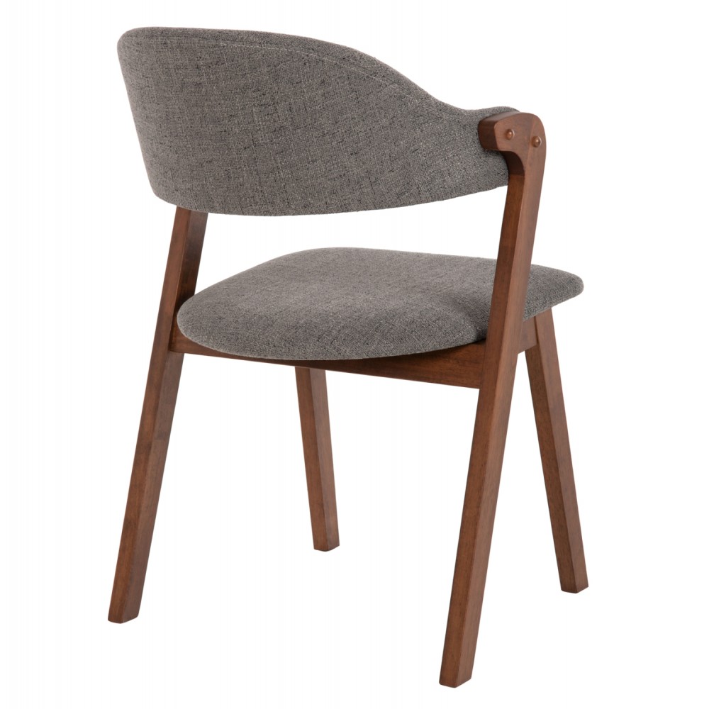 Καρέκλα "RIDER" από ξύλο/ύφασμα σε χρώμα καρυδί/γκρι 59x59x83