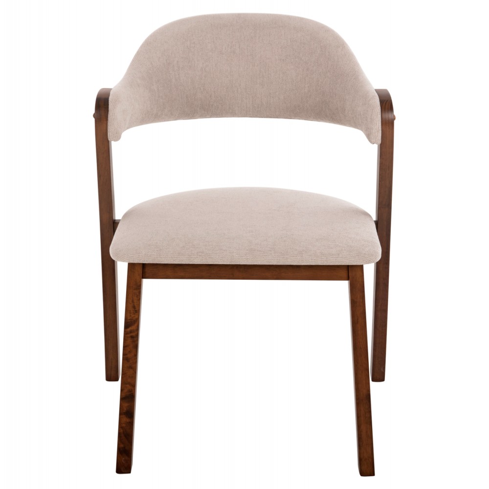 Καρέκλα "RIDER" από ξύλο/ύφασμα σε χρώμα καρυδί/εκρού 59x59x83