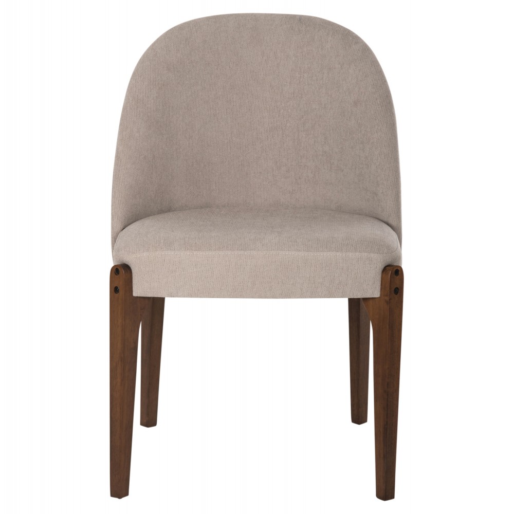 Καρέκλα από ξύλο/ύφασμα σε χρώμα καρυδί/γκρι 57x55x86