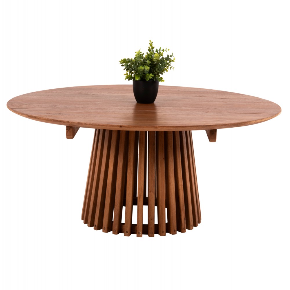 Τραπέζι σαλονιού "FRANTZ" από ξύλο σε χρώμα φυσικό Φ100X45