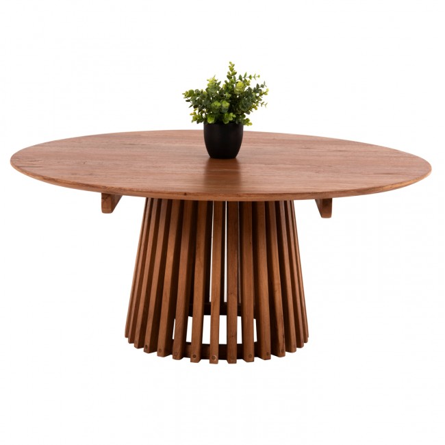 Τραπέζι σαλονιού "FRANTZ" από ξύλο σε χρώμα φυσικό Φ100X45