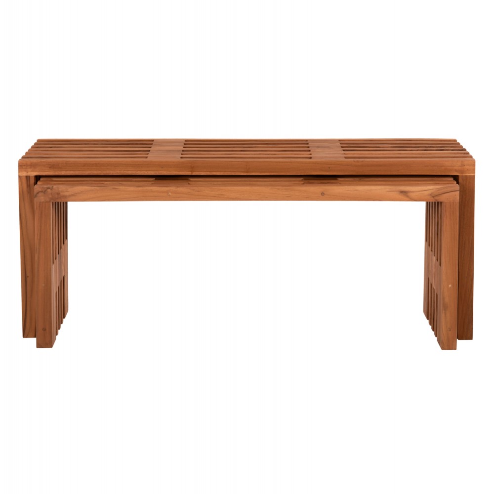 Τραπέζια σαλονιού σετ 2τμχ "NYA" σε χρώμα φυσικό 110x30x46