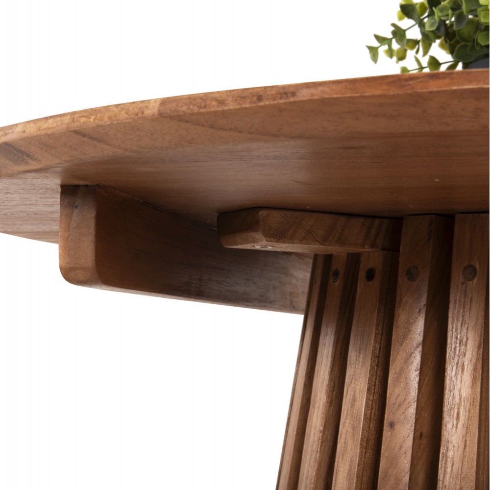 Τραπέζι τραπεζαρίας "FRANTZ" από ξύλο σε χρώμα φυσικό Φ80X75