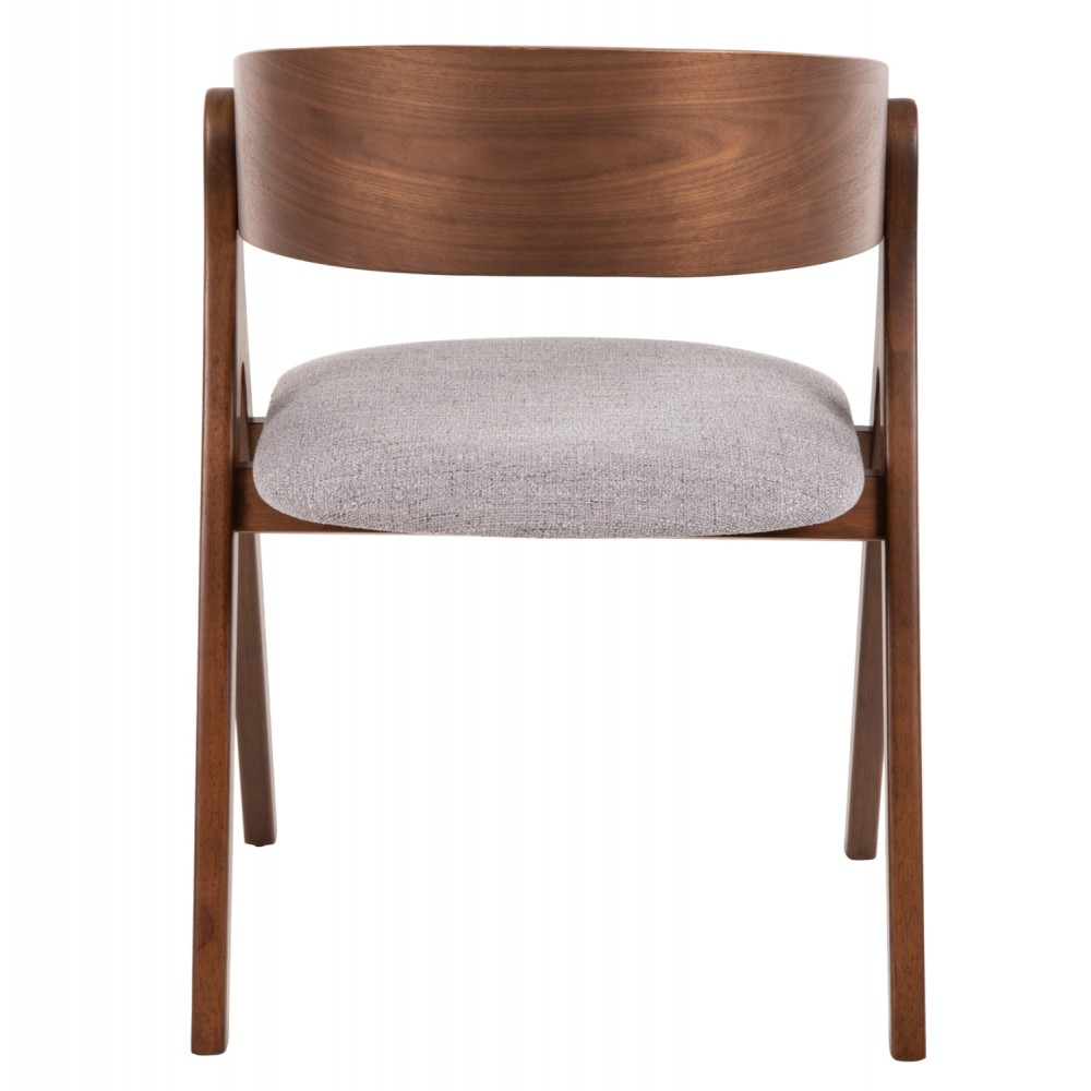 Πολυθρόνα "NEKKER" από ξύλο/ύφασμα σε χρώμα καρυδί/μπέζ 56x55x78