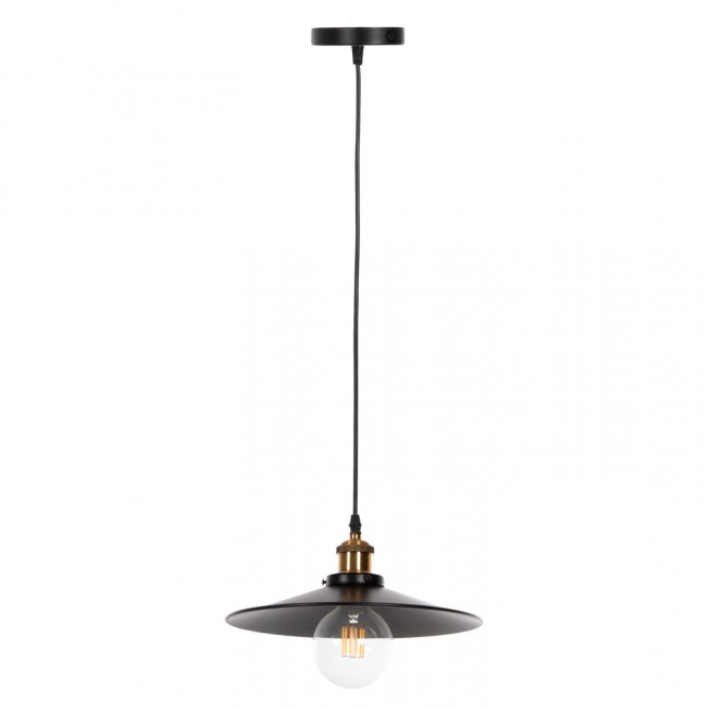 Φωτιστικό οροφής μονόφωτο από μέταλλο σε χρώμα μαύρο Φ30x109