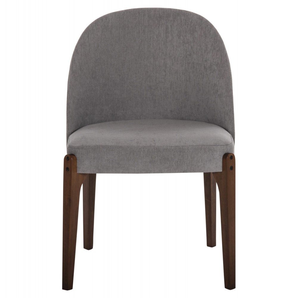 Καρέκλα "RAMMER" από ξύλο/ύφασμα σε χρώμα καρυδί/γκρι 57x55x86