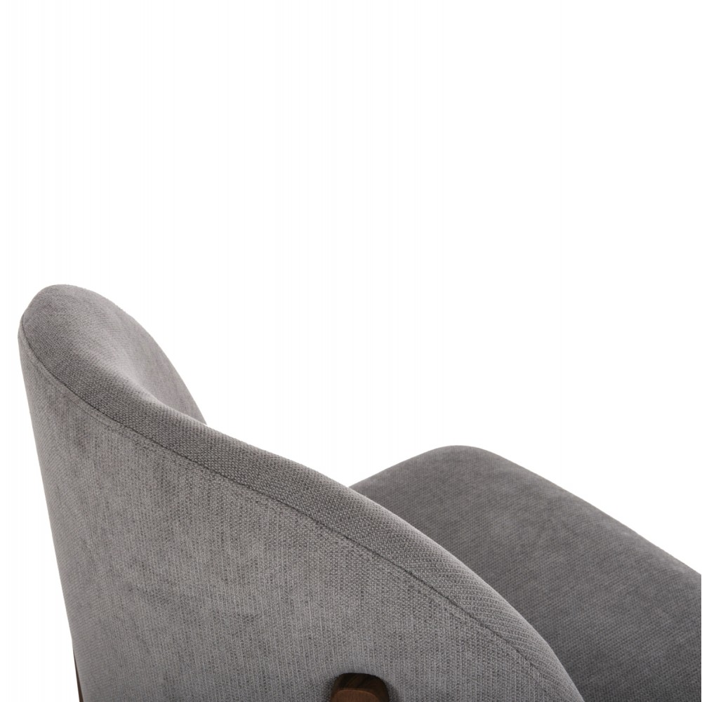 Καρέκλα "RAMMER" από ξύλο/ύφασμα σε χρώμα καρυδί/γκρι 57x55x86