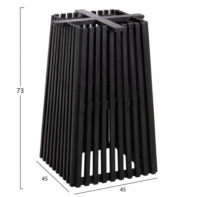 Βάση τραπεζιού "FRANTZI" από ξύλο σε χρώμα μαύρο 60x60x75