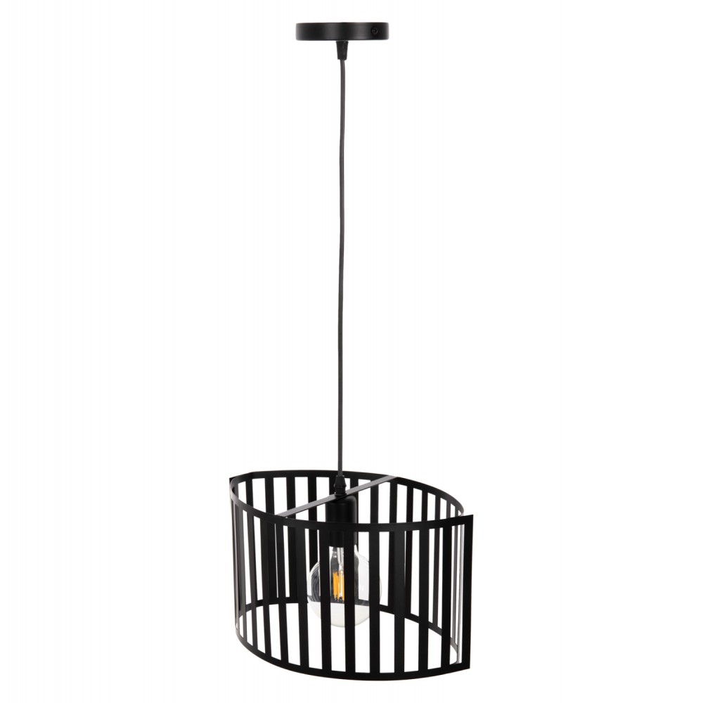 Φωτιστικό οροφής μονόφωτο από μέταλλο σε χρώμα μαύρο 34x23x121