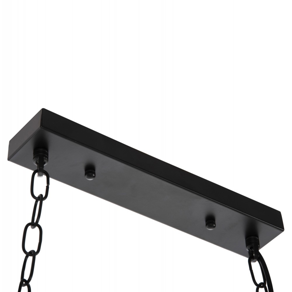 Φωτιστικό οροφής πολύφωτο από μέταλλο/ξύλο σε χρώμα μαύρο/καρυδί 95x35x116