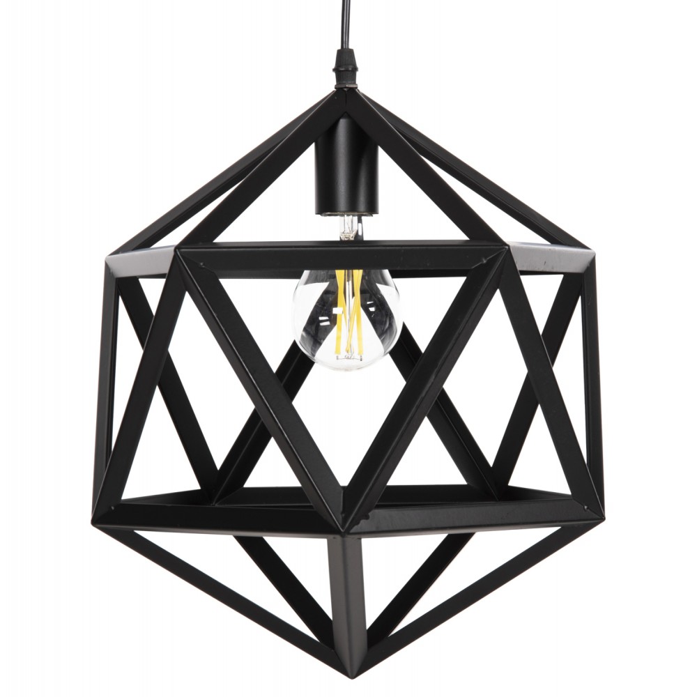 Φωτιστικό οροφής μονόφωτο από μέταλλο σε χρώμα μαύρο 30x30x35