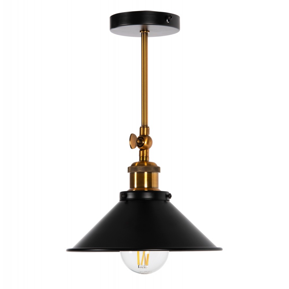 Φωτιστικό οροφής μονόφωτο από μέταλλο σε χρώμα μαύρο Φ21x31