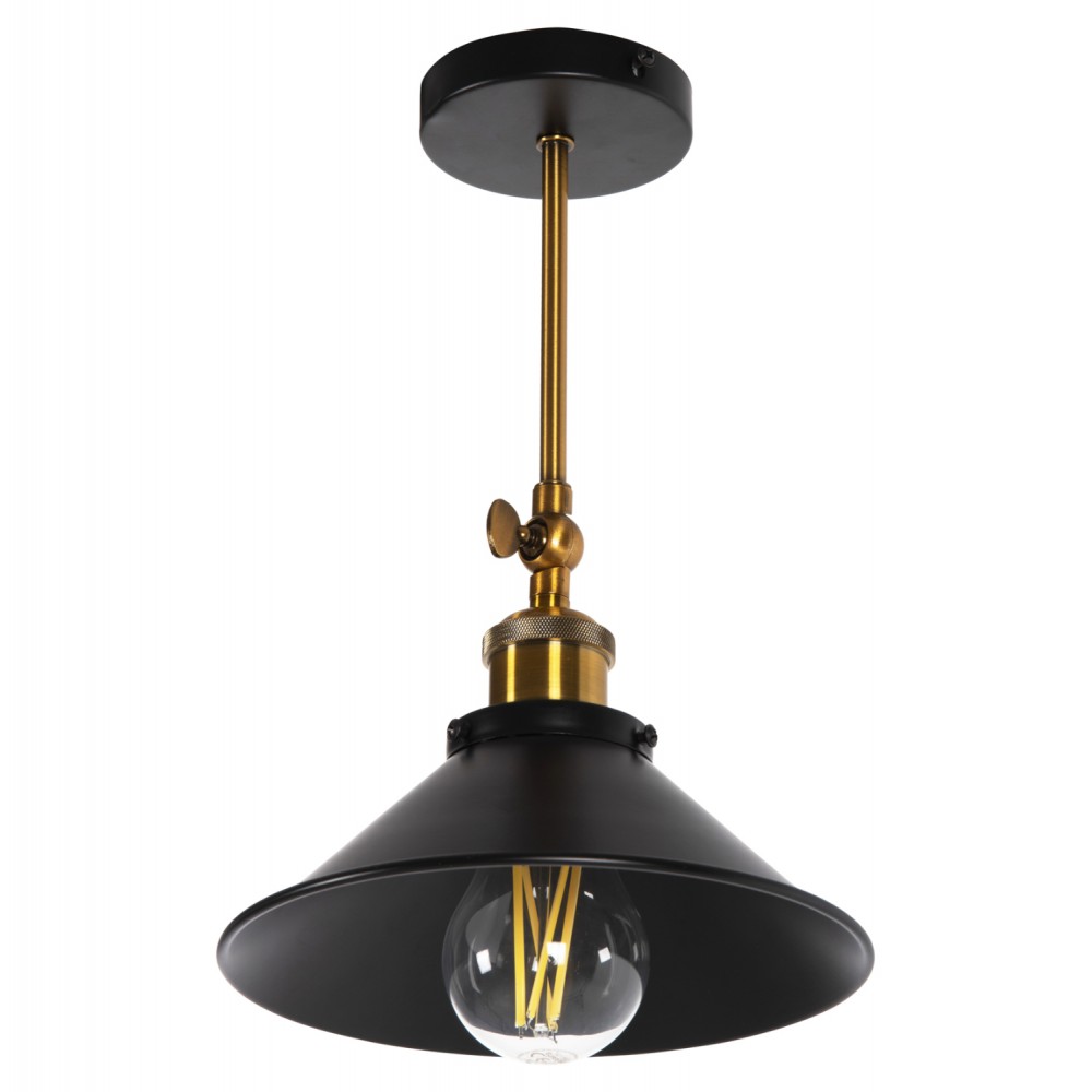 Φωτιστικό οροφής μονόφωτο από μέταλλο σε χρώμα μαύρο Φ21x31