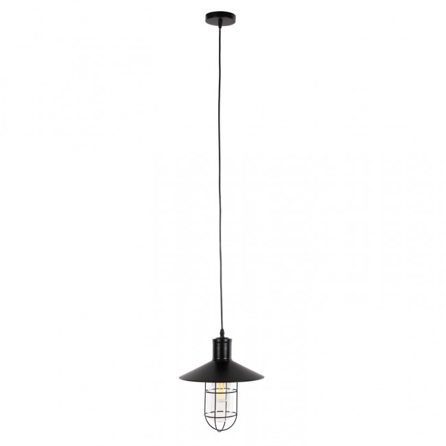 Φωτιστικό οροφής μονόφωτο από μέταλλο σε χρώμα μαύρο Φ26x125