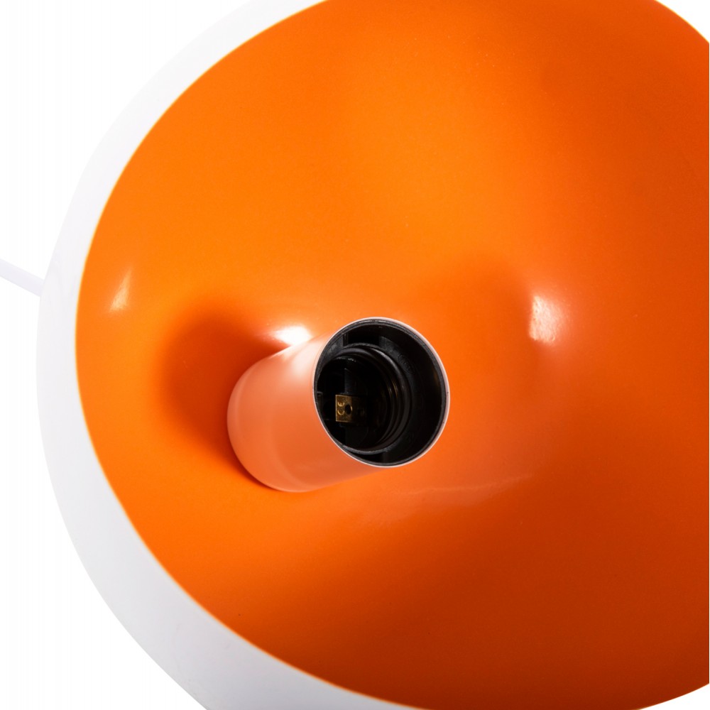 Φωτιστικό οροφής μονόφωτο από μέταλλο σε χρώμα λευκό/πορτοκαλί Φ20x118