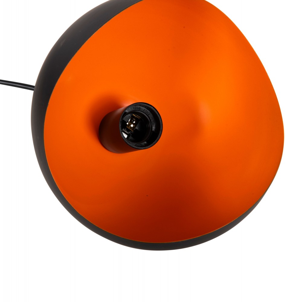 Φωτιστικό οροφής πολύφωτο από μέταλλο σε χρώμα μαύρο/πορτοκαλί Φ20x112