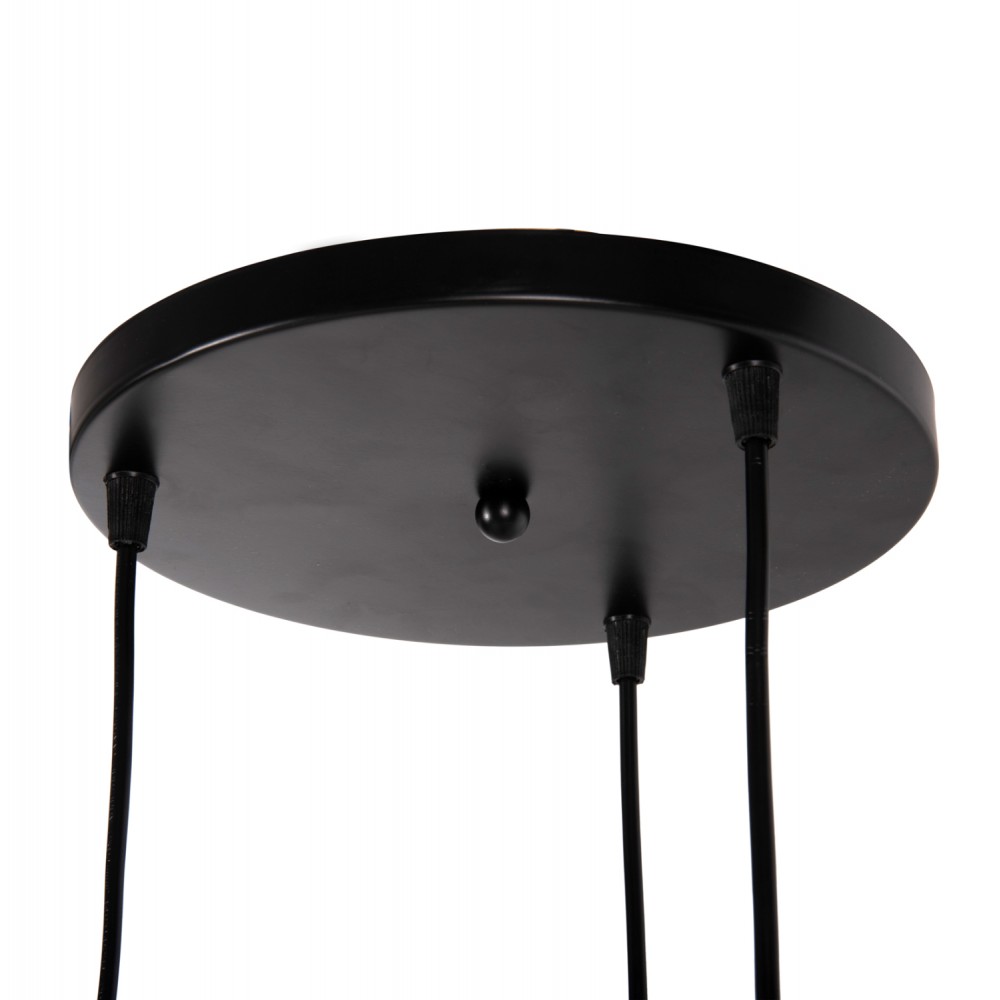 Φωτιστικό οροφής πολύφωτο από μέταλλο σε χρώμα μαύρο/πορτοκαλί Φ20x112