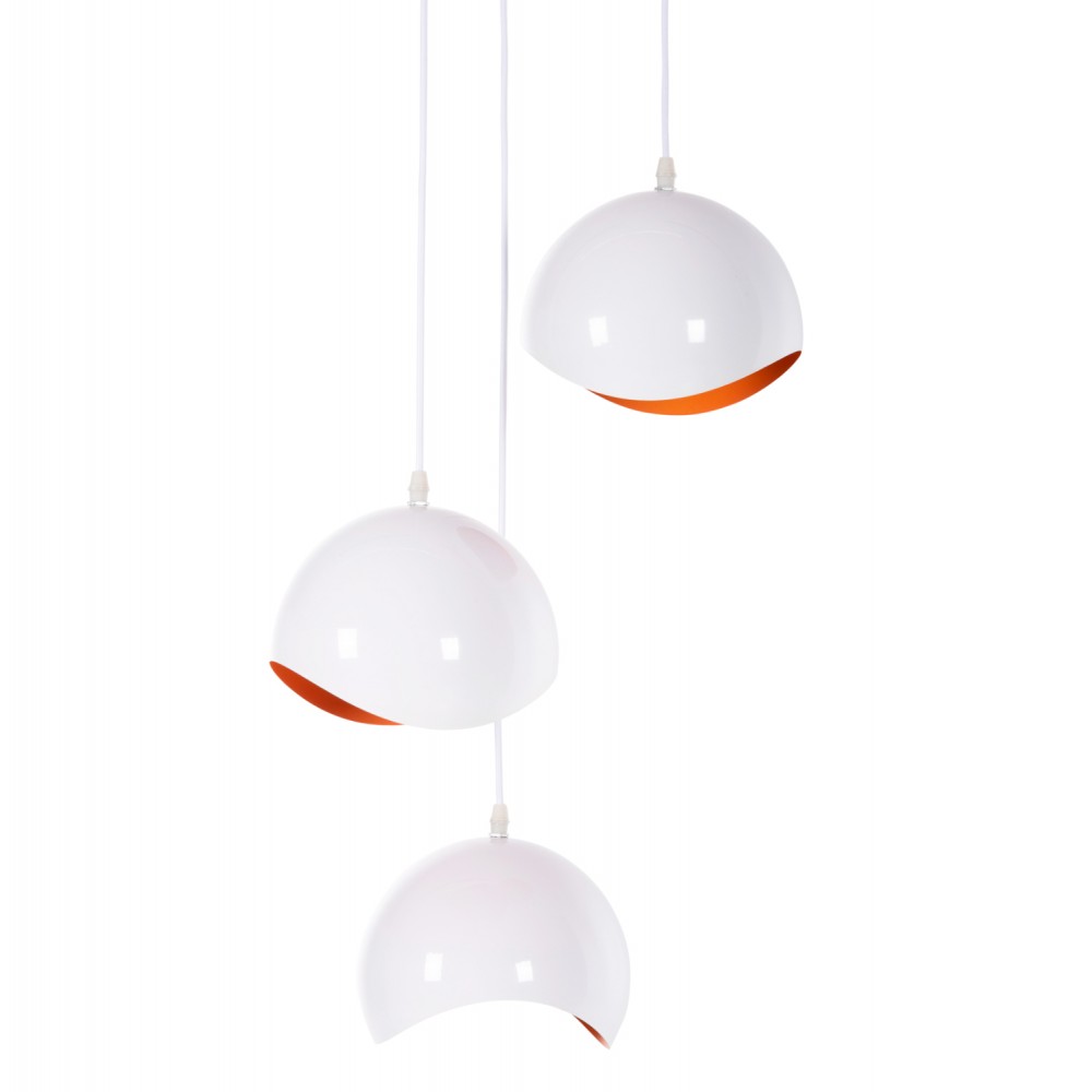 Φωτιστικό οροφής πολύφωτο από μέταλλο σε χρώμα λευκό/πορτοκαλί Φ20x112