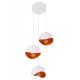 Φωτιστικό οροφής πολύφωτο από μέταλλο σε χρώμα λευκό/πορτοκαλί Φ20x112