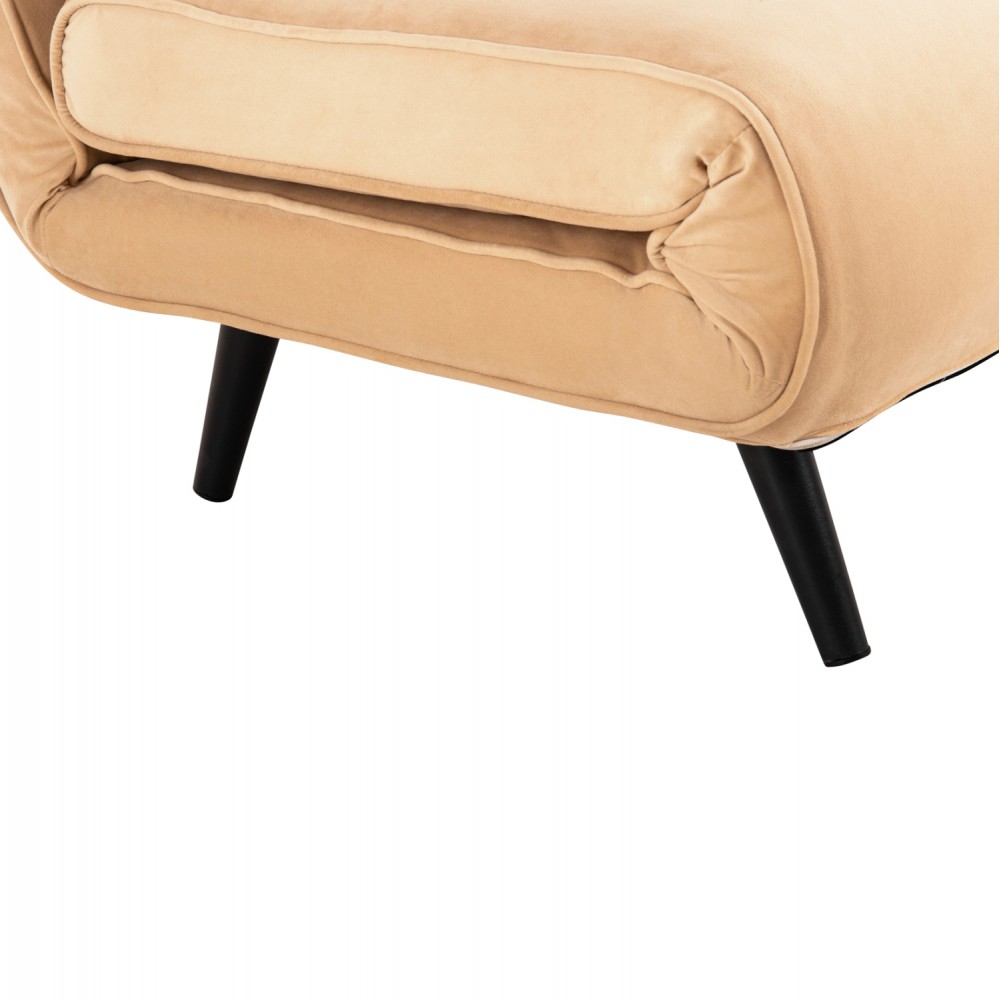 Καναπές κρεβάτι "ASMA" διθέσιος από βελούδο σε χρώμα μπέζ 142x96x74