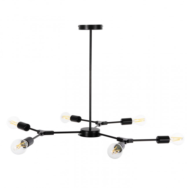 Φωτιστικό οροφής πολύφωτο από μέταλλο σε χρώμα μαύρο 75x75x75