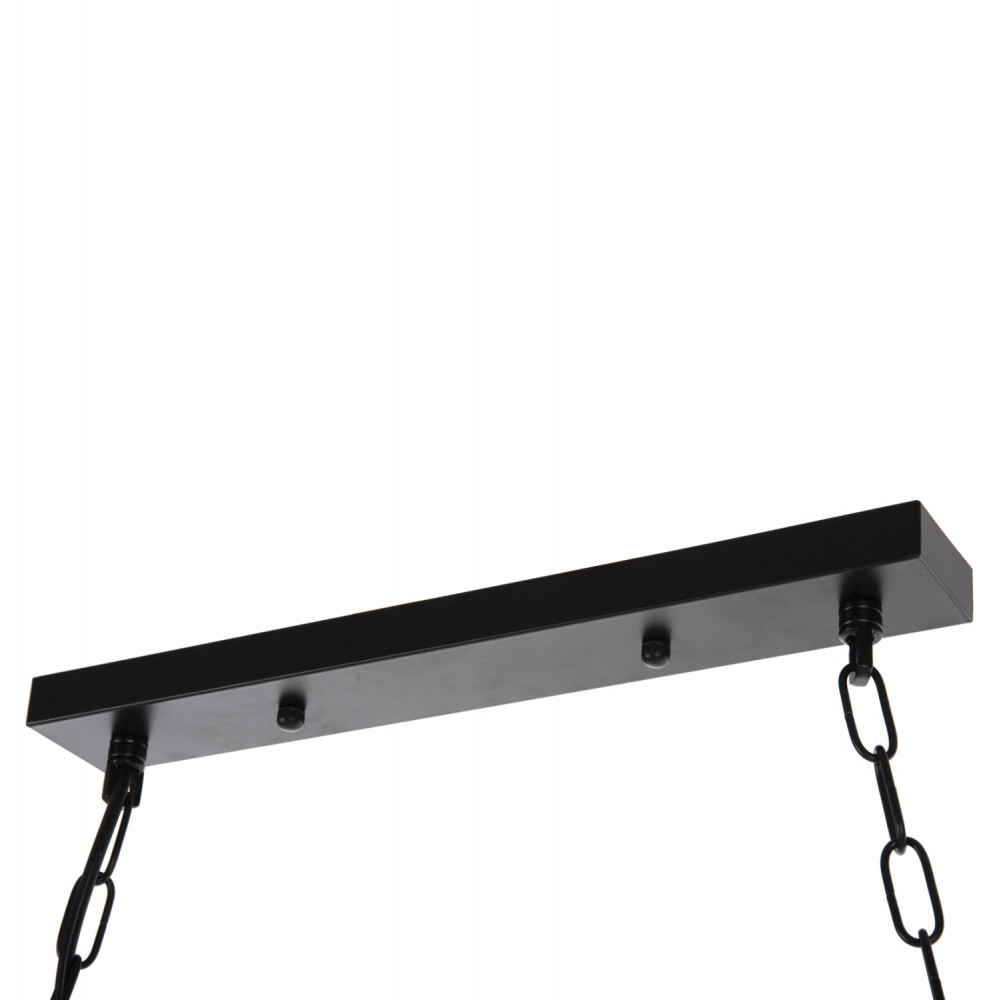 Φωτιστικό οροφής πολύφωτο από μέταλλο/σχοινί σε χρώμα μαύρο/φυσικό 80x14,5x137