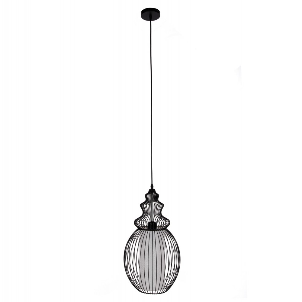 Φωτιστικό οροφής μονόφωτο από μέταλλο σε χρώμα μαύρο 26x26x125