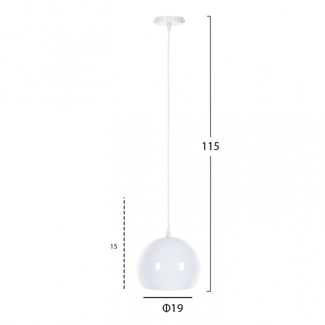 Φωτιστικό οροφής μονόφωτο από μέταλλο σε χρώμα λευκό 19x19x115