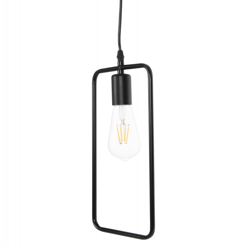 Φωτιστικό οροφής μονόφωτο από μέταλλο σε χρώμα μαύρο 17,5x133