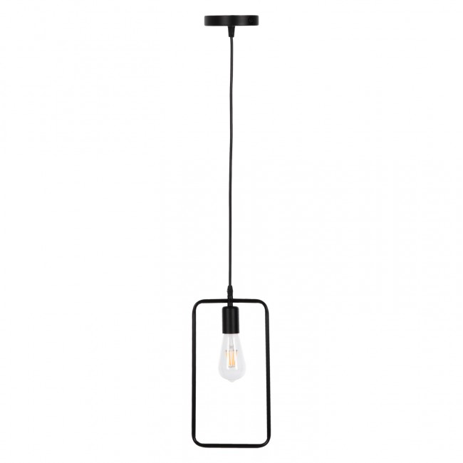 Φωτιστικό οροφής μονόφωτο από μέταλλο σε χρώμα μαύρο 17,5x133