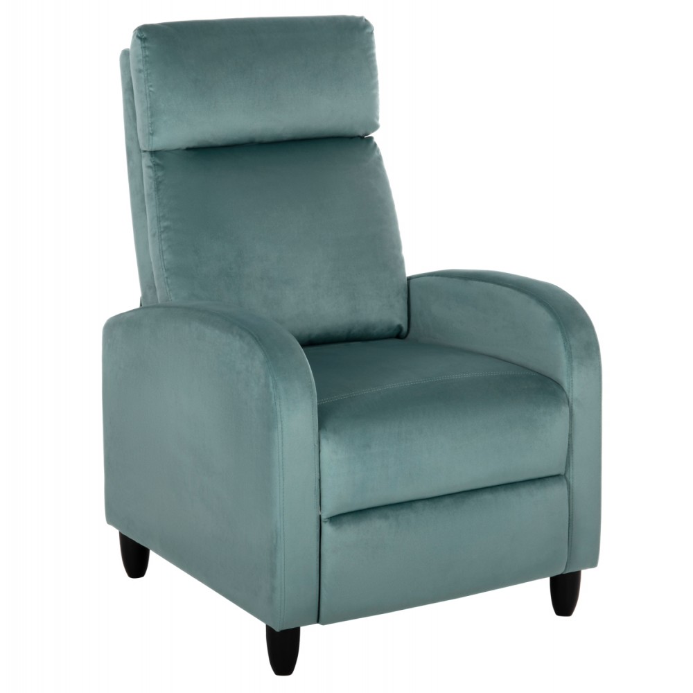 Πολυθρόνα "RELAX HIBER" από βελούδο σε χρώμα φυστική 67,5x90x104