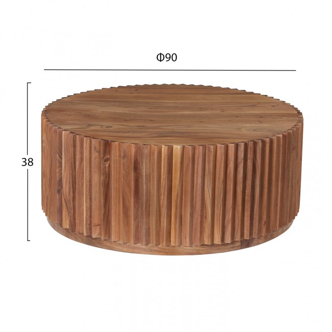 Τραπέζι σαλονιού "SEDGE" σε χρώμα φυσικό Φ90Χ38