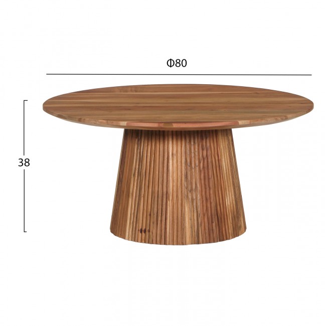 Τραπέζι σαλονιού "GROOT" σε χρώμα φυσικό Φ80x48